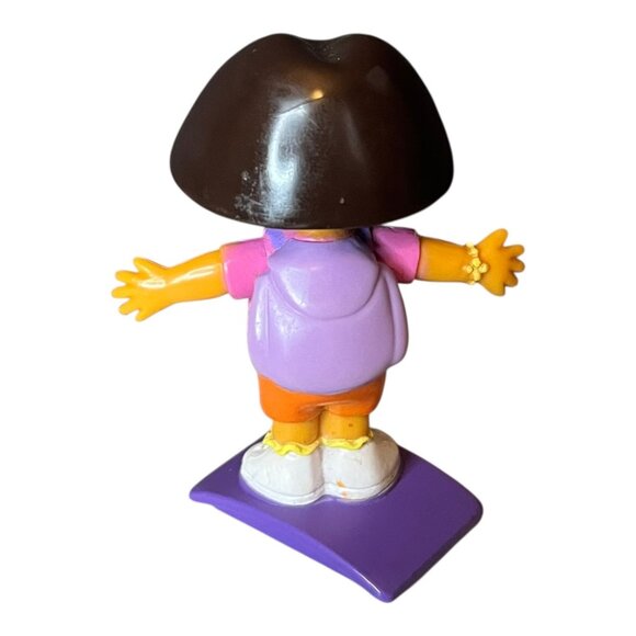 Dora The Explorer Character Wearing Backpack 2.7” Figure Nickelodeon Toy On Base - Picture 2 of 6